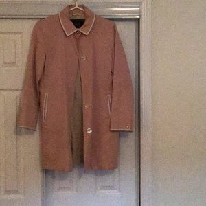 Coach leather trim trench coat